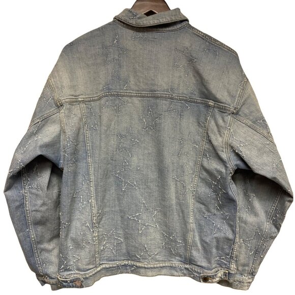Stella McCartney Women's Jacket Denim Distressed Embroidered Star EU 46 US 12 - Picture 4 of 7